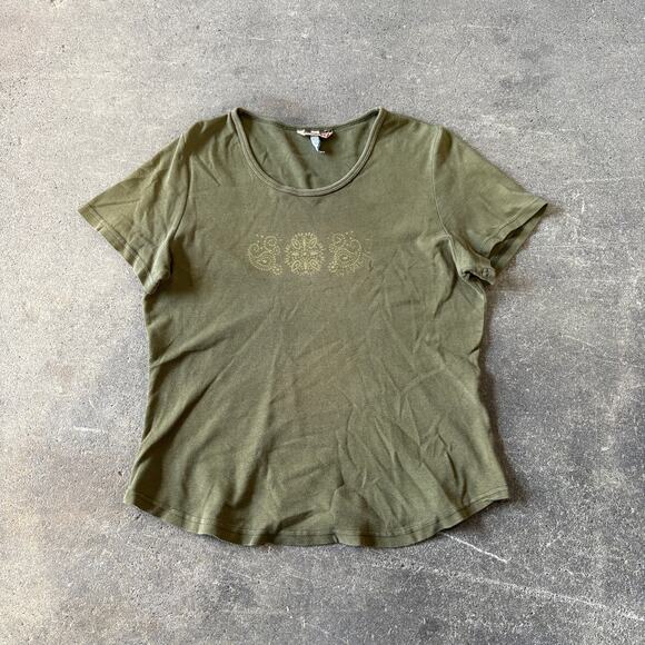 Vintage Gramicci Shirt Womens L Green Made In USA Skater Y2K Short Sleeve - Picture 1 of 9